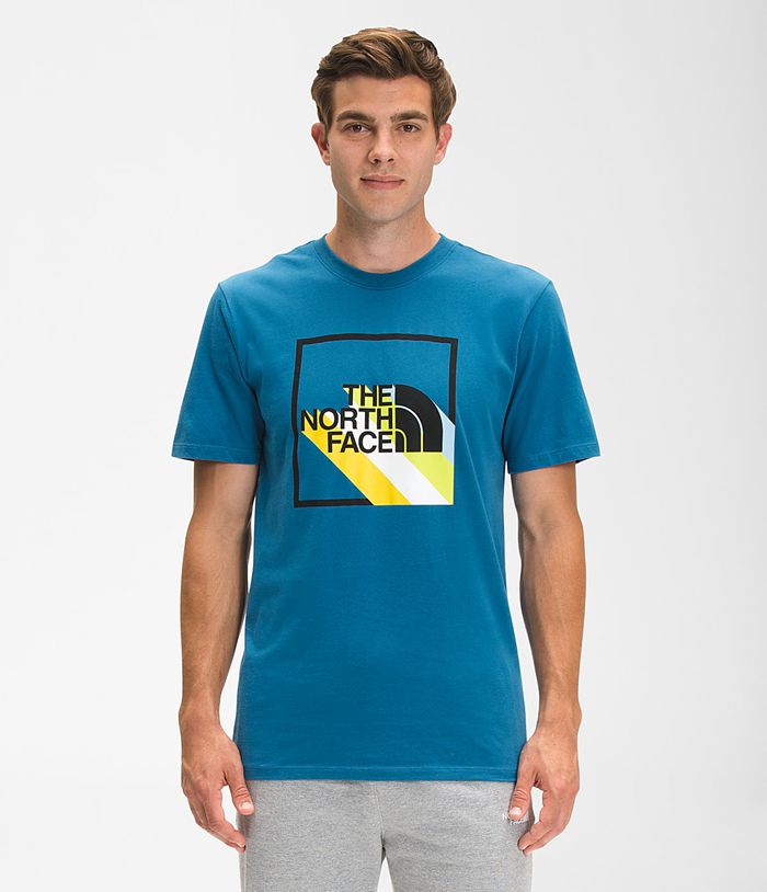 Camiseta The North Face Hombre Manga Corta Shadow Box Azules - Peru 63450EBKG